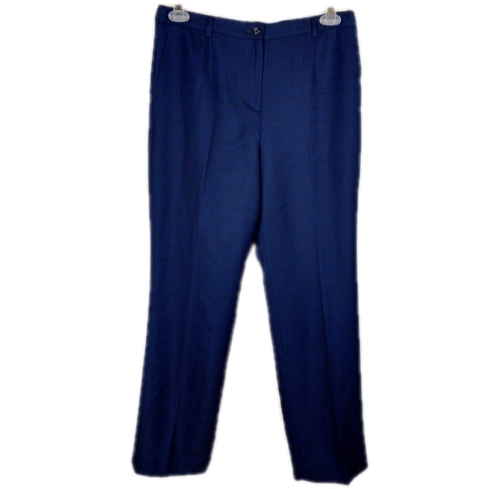 Pendleton navy plaid Virginia Wool lined flat front trousers Sz 10.